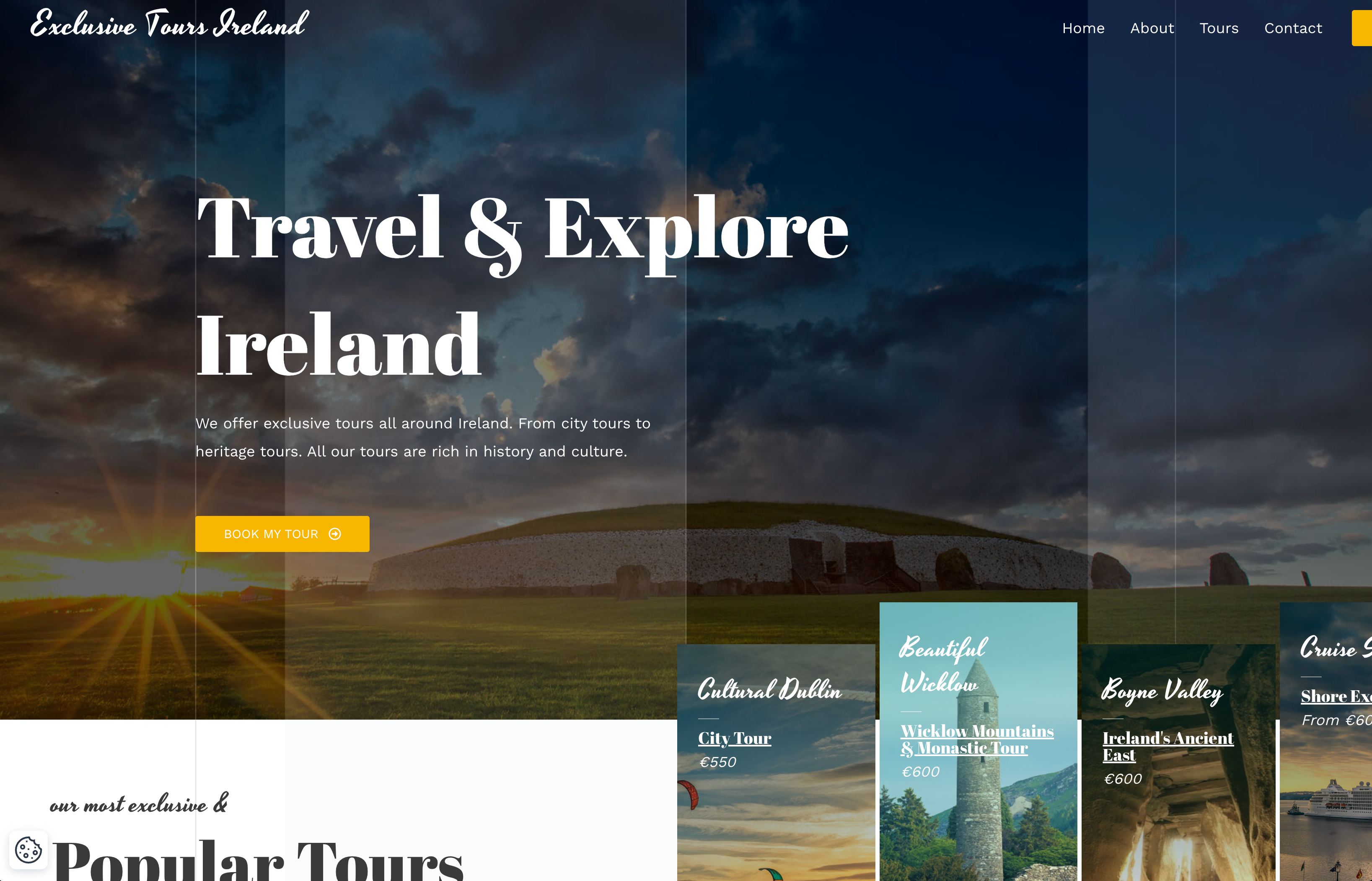 Exclusive Tours Ireland - Before redesign